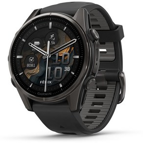 가민 fenix 8 피닉스 Sapphie AMOLED 43mm Ti Cabon Gay DLC / Black 실리콘 밴드 Suica 대응 GPS 스마트 워치 010-02903-