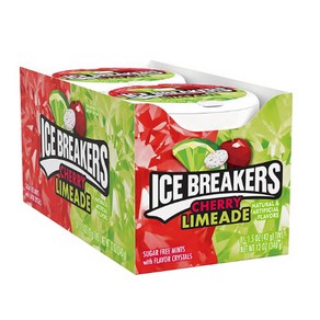 Ice Beakes Chey Limeade Suga Fee Mints 아이스브레이커스 체리 라임에이드 무설탕 민트 42g 8팩, 8개