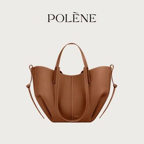 Polene Cyme SS24 여성 휴대용 대용량 겨드랑이 여성 가방 토트 가방 숄더 핸드백 브라운