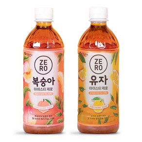 맥널티 제로 칼로리 아이스티 500ml 24개 (복숭아 12개 / 유자 12개)