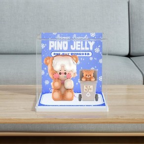 팝마트 PINO JELLY 피노젤리 오래된 친구 빅 피규어 일체형 아크릴 디스플레이 케이스 장식장, 1개