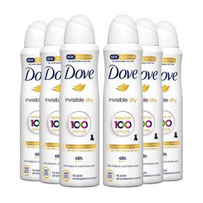 Dove 도브 데오드란트 인비저블 드라이 바이 150ml 6개 / Anti-Peispeant Deodoant Invisible dy by