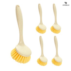 안젤로 설거지 솔 세척 브러쉬 싱크대 청소솔, 5개, 브라운