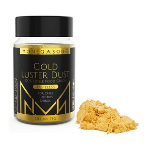 MONEGASQUE GOLD Edible Luste Dust 베이킹 식용 더스트 파우더 골드 15g, 1개