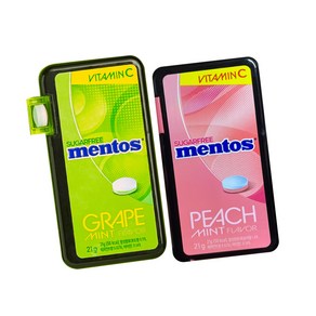 멘토스 후르트민트 피치+그레이프, 10개, 21g