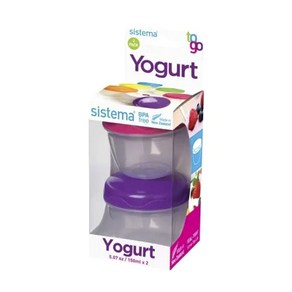 Sistema 투 고 요거트 일반도시락 150ml, 2개, Pink, Puple