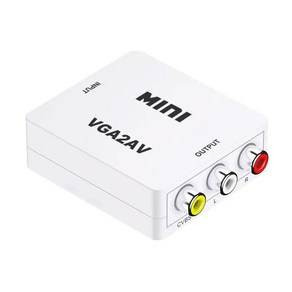 gbtohdmi 미니 HDMI to VGA 어댑터 1080P AV 오디오 출력 변환기 포함, [10] VGA to AV-White, 10 VGA to AV-White