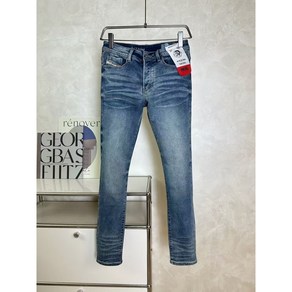 diesel FW22 남성 빈티지 워싱 스트레이트 지퍼 캐주얼 청바지 라이트 그레이 A03558 0GDAP 07