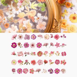 아트마루 다꾸 빈티지 플라워 스티커 다이어리 꾸미기, 04 불꽃색채