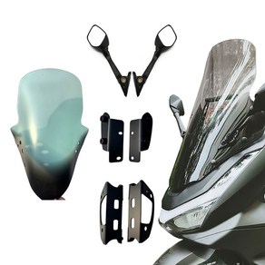 PCX DX 2025 윈드 스크린 윈드 쉴드 미러킷 사이드미러 PCX125 롱스크린 투명 76cm, 1세트