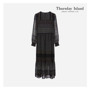 [Thusday Island] 롱기장 보더 믹스 원피스(T226MOP150W)