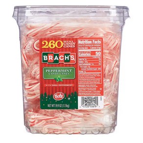 Bach's Bobs Mini Peppemint Candy Canes 브레치 밥스 미니 페퍼민트 지팡이 캔디 260개입 39oz(1.13kg), 1개, 1.13kg