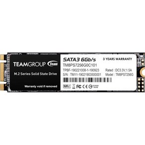 내장 SSD TEAMGROUP MS301 TB SLC Cache 3D NAND TLC M.2280 SATA III 6Gb s 솔리드 스테이트 드라이브 읽기 쓰기 속도 최대 53, 256GB, 1개