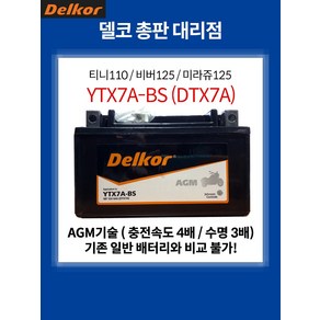 마제스티 125 EFI 배터리 밧데리 YTX7A-BS 12V 6Ah, 1개