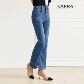 카라 KARRA 투버튼슬림데님부츠컷 A3F1613