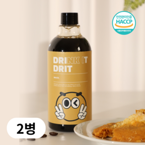 드릿 콜드브루 더치커피 원액 브라질 액상커피, 2개, 1개입, 500ml