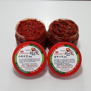 [토굴안애] 광천 양념젓갈 500g 가리비젓+꼴뚜기젓