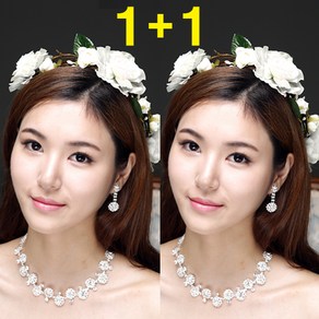 웨딩케이 셀프 웨딩 꽃화관 브라이덜샤워 화관 2개세트 (1+1), 꽃화관 F8010(2개세트)