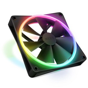 쿨링팬 PC 방열 쿨러 NZXT F140 RGB 듀오 - 140mm 양면 팬 – 20개 개별 주소 지정 가능 LED 균형 잡힌 공기 흐름 및 정압 유체 동적 베어링 PWM 제어, 1개