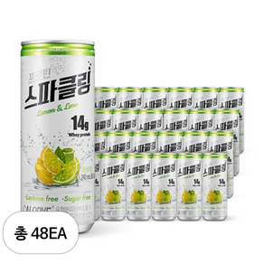 칼로바이 프로틴 스파클링 무설탕 단백질 보충제 레몬라임 48개입, 240ml, 48개