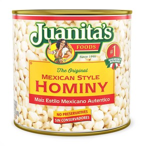 Juanitas Hominy Mexican Style 25 oz (packaging may vay) Juanitas Hominy 멕시코 스타일 25온스(포장은 다를 수 있음), 708g, 1개