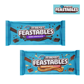 [MBeast] [1+1] 미스터비스트 초콜릿 다크 초콜릿 1개 + 피넛버터 크런치 초콜릿 60g 1개 피스터블 초콜릿 Feastables MBeast Chocolate, 1세트, 120g