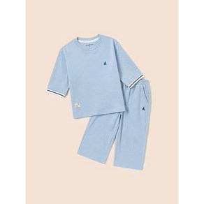백화점매장판 빈폴키즈 BEANPOLE KIDS 7부 피케 상하세트 스카이 블루 BI5241U07Q 쥬니어 키즈 상하 세트