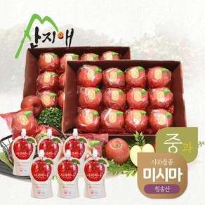 산지애 햇사과 미시마 6kg (3kg*2박스) + 사과주스 6팩