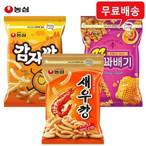 농심 대용량 지퍼백 6봉(감자깡2+꿀꽈배기2+새우깡2) 무배, 6개, 250g