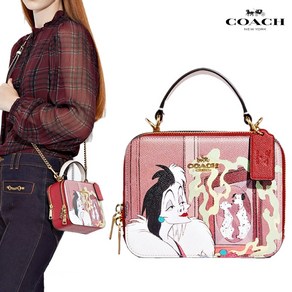 코치 디즈니 콜라보 크루엘라 박스 크로스 CC377 Disney X Coach Box Cossbody Cuella