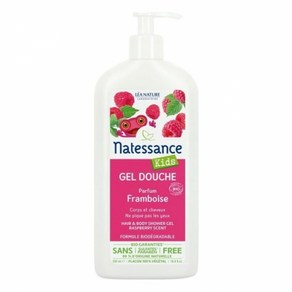 NATESSANCE 나떼쌍스 키즈 라즈베리 헤어-바디 샤워 젤 500ml, 1개