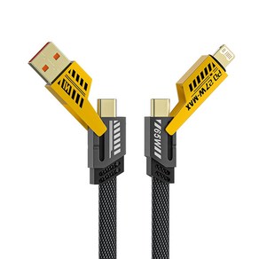 4in1 65W PD 27W USB-C타입-아이폰 고속 기계 충전 데이터 케이블., 120mm, 1개