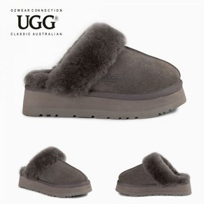 어그디스케트 호주어그 UGG 플랫폼 슬리퍼 양모 양털 24FW 그레이