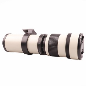 스마트폰망원렌즈 라이트 도우 420-800mm F8.3-16 수동 망원 줌 렌즈 + 어댑터 링 캐논 니콘 소니 펜탁스 후지 필름 카메라, 2.캐논 RF - White