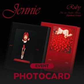 제니 JENNIE - The 1st Studio Album [Ruby] (Photobook) 2종 중 1종 랜덤 특전선택, 포토카드 선택안함