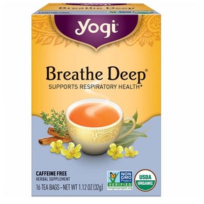 Yogi Tea Breathe Deep 요기 티 브레스 딥 허브티 1.12oz(32g) 16티백 6팩