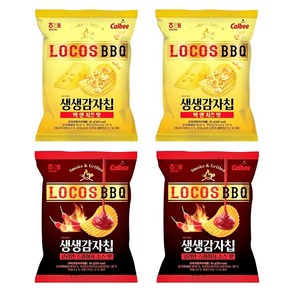 로코스 생생감자칩 맥 앤 치즈맛 x 코리안 스파이시 소스맛 세트, 4세트, 60g