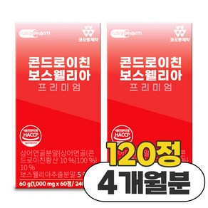 상어연골 콘드로이친 칼슘 관절 홍합분말 콘드로이틴 해조칼슘 보스웰리아 1000mg, 1개, 120정