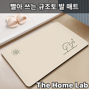 더홈랩 빨아쓰는 규조토 미끄럼방지 발매트 주방 현관 욕실, 1개, 해피댕댕