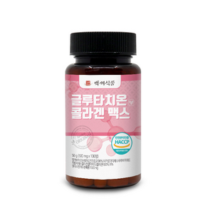 백세식품 글루타치온 콜라겐 맥스 500mg x 100정 50일분, 500mg x 100정 4+1병, 5개