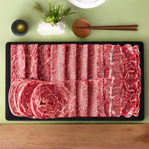 마장동 1++한우 모둠 세트 소고기 600g 800g, 1개, 프리미엄(꽃등심+살치+앞치마+업진안살)