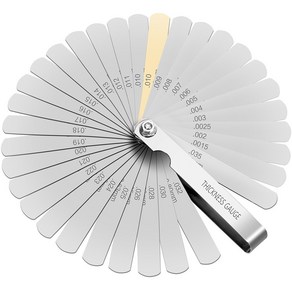 두께측정기 게이지 틈새 간극 휠라 0.04mm~0.88mm 필러게이지32매, 32개