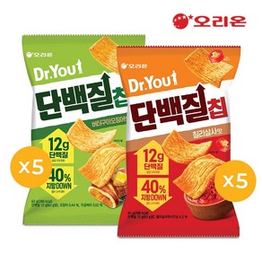 닥터유 단백질칩 버터구이 오징어맛 60g 5p + 칠리살사맛 60g 5p, 1세트