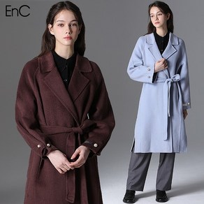 르오트 [EnC] 진주 피어싱 핸드메이드 롱 울코트