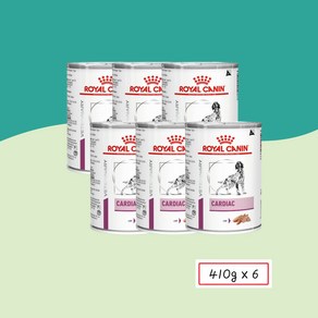 로얄캐닌 카디악 캔 410g+6개 처방식.심장질환.습식 CARDIAC 습식사료/주식캔/주식파우치, 6개