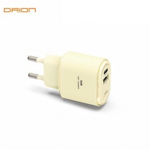 [DRION] 드리온 GaN PD 25W + 18W 고속 2포트 충전기 [버터] [케이블 미 포함][DR-PD25W-CU-T1(T7 T9)], 1개