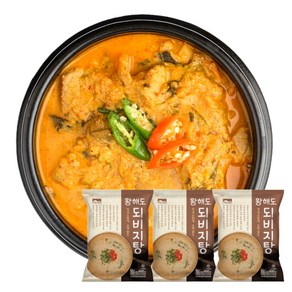 [3묶음] 황해도 되비지탕 600g 간편 즉석국 콩비지찌개 콩비지탕 비지찌개 국밥, 3개