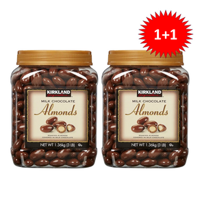 Kikland Signatue 미국코스트코 무지방 초콜릿 고소한 구운아몬드 달콤한 밀크초콜릿 3lb, 2개, 1.36kg