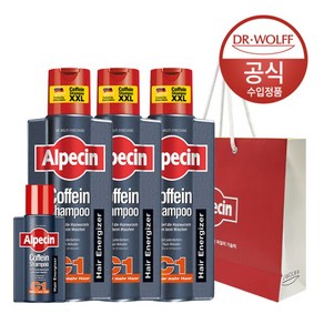 [알페신] [롯데단독구성] 카페인 샴푸 C1 (모발 강화) 375ml x3 + C1 75ml + 쇼핑백증정, 상세 설명 참조, 1개, 상세 설명 참조