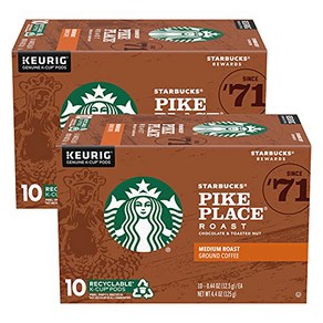 Stabucks Pike Place Roast K-Cup Pods Medium Roas 스타벅스 파이크 플레이스 로스트 K-컵 포드 큐리그 싱글 컵 브루잉 시스템용 미디엄 로, 489.88g, 1개입, 1개